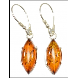 Srebrne kolczyki z bursztynem