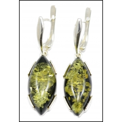 Srebrne kolczyki z bursztynem